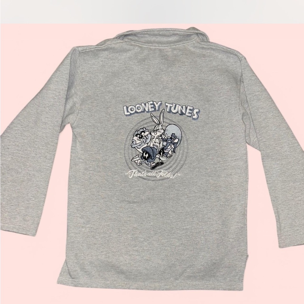 Warner Bros. Gray Long Sleeve Tee with Graphic Design